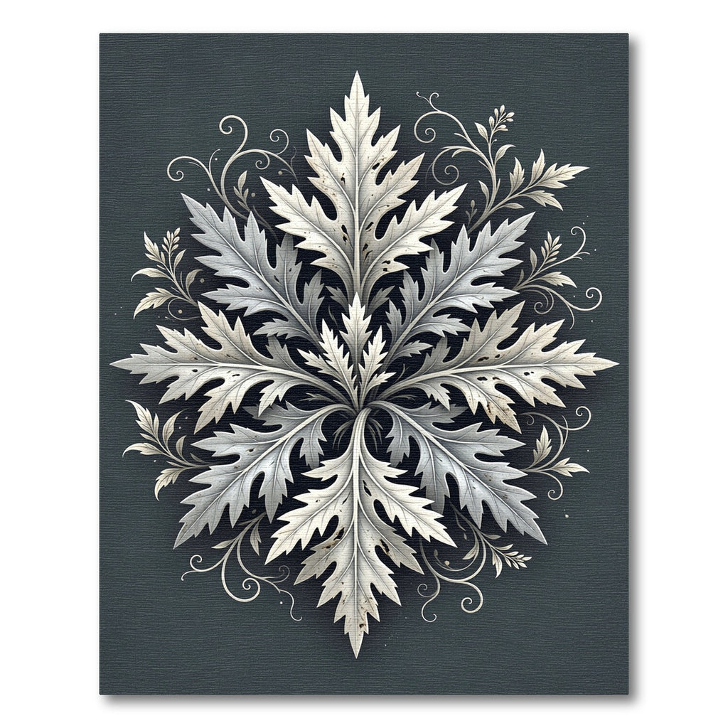 Silver Botanical Filigree Medallion Rug