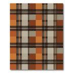 Rustic Burnt Orange Plaid Tartan Rug