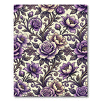 Ornate Amethyst Floral Scrollwork Rug