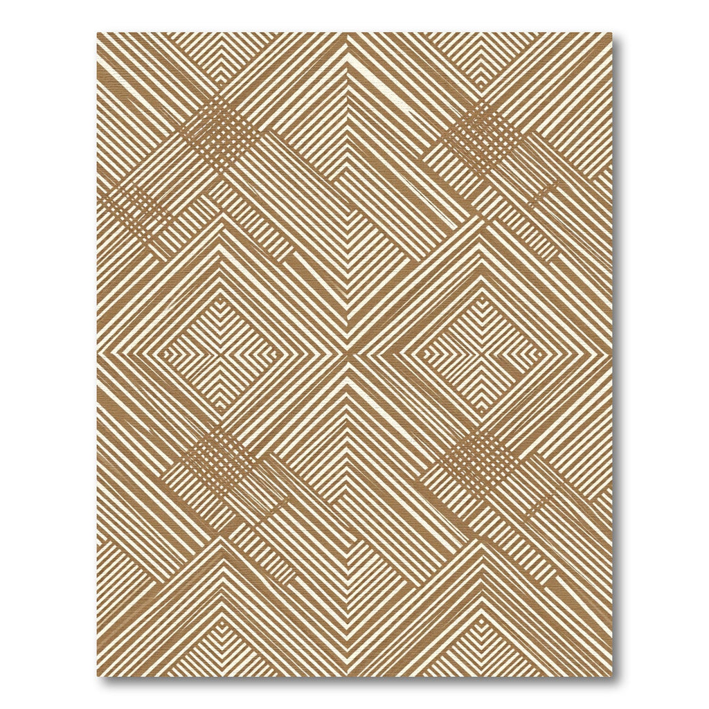 Neutral Brown Linear Geometric Chevron Rug
