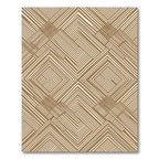 Neutral Brown Linear Geometric Chevron Rug