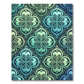 Elegant Teal Clover Damask Medallion Rug