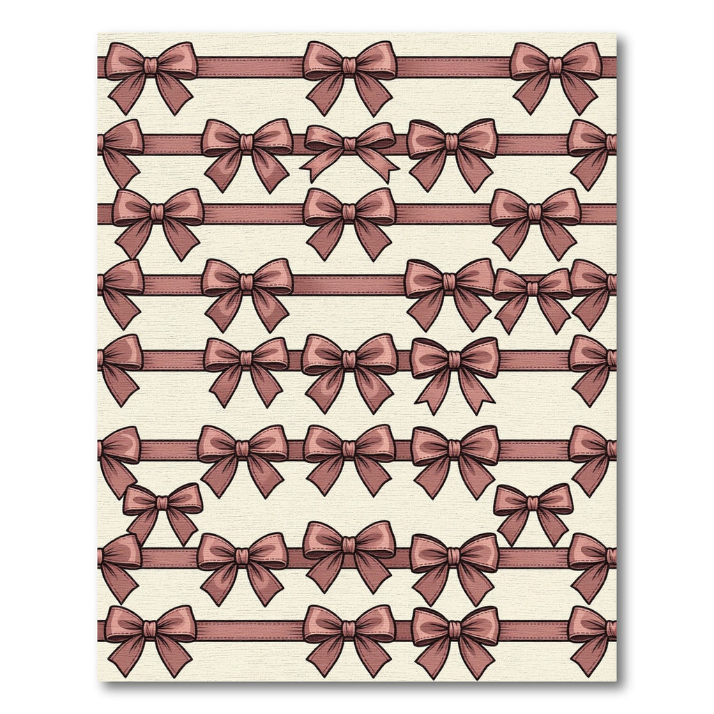 Elegant Mauve Bow Ribbon Stripe Rug