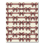 Elegant Mauve Bow Ribbon Stripe Rug