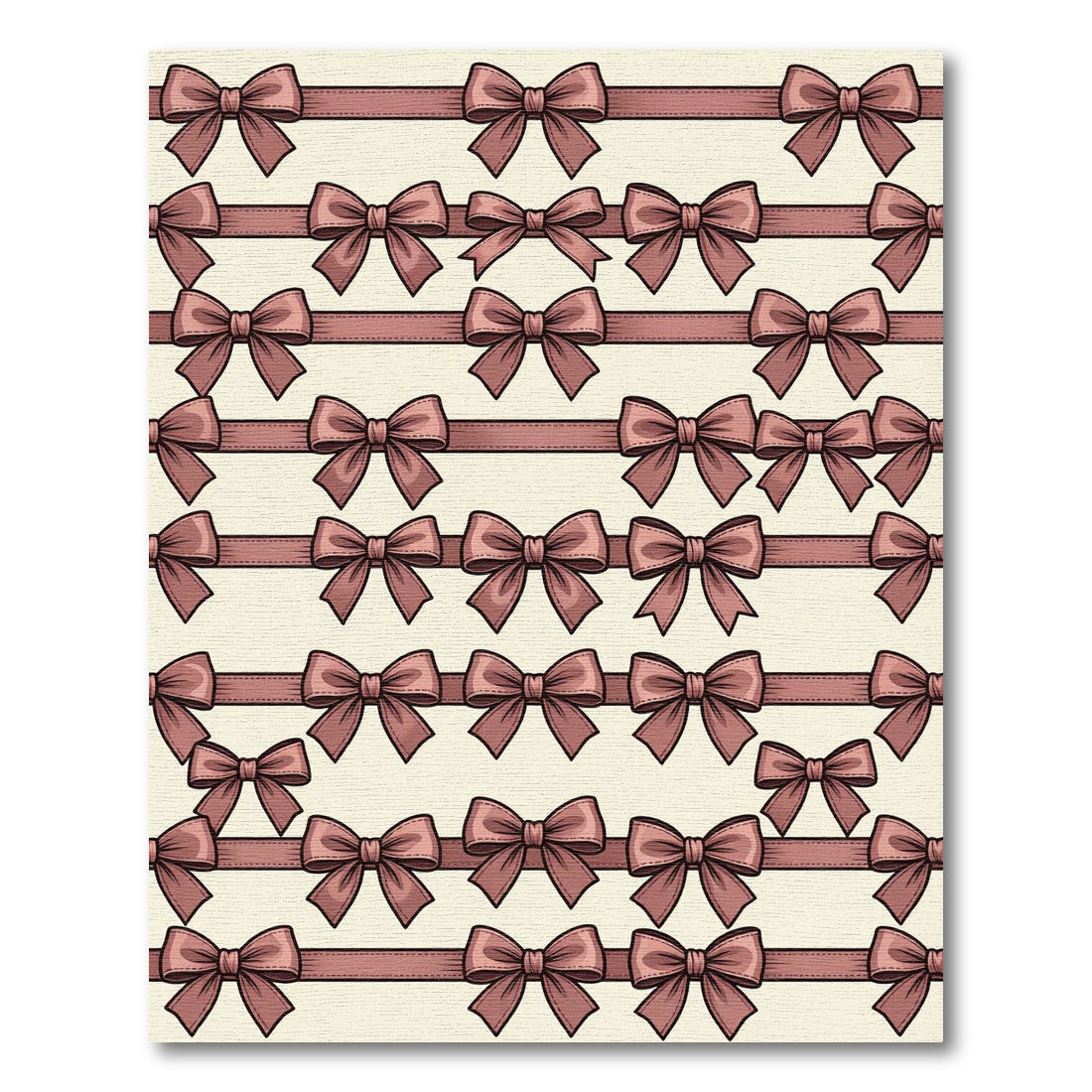 Elegant Mauve Bow Ribbon Stripe Rug