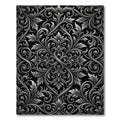 Ornate Floral Scrollwork Silver Rug