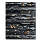 Black Graphite Stone Vein Stacked Rug