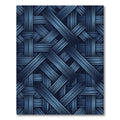 Deep Blue Woven Ribbon Texture Rug