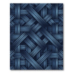 Deep Blue Woven Ribbon Texture Rug
