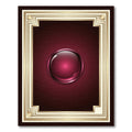 Elegant Burgundy Sphere Ornate Gold Frame Rug