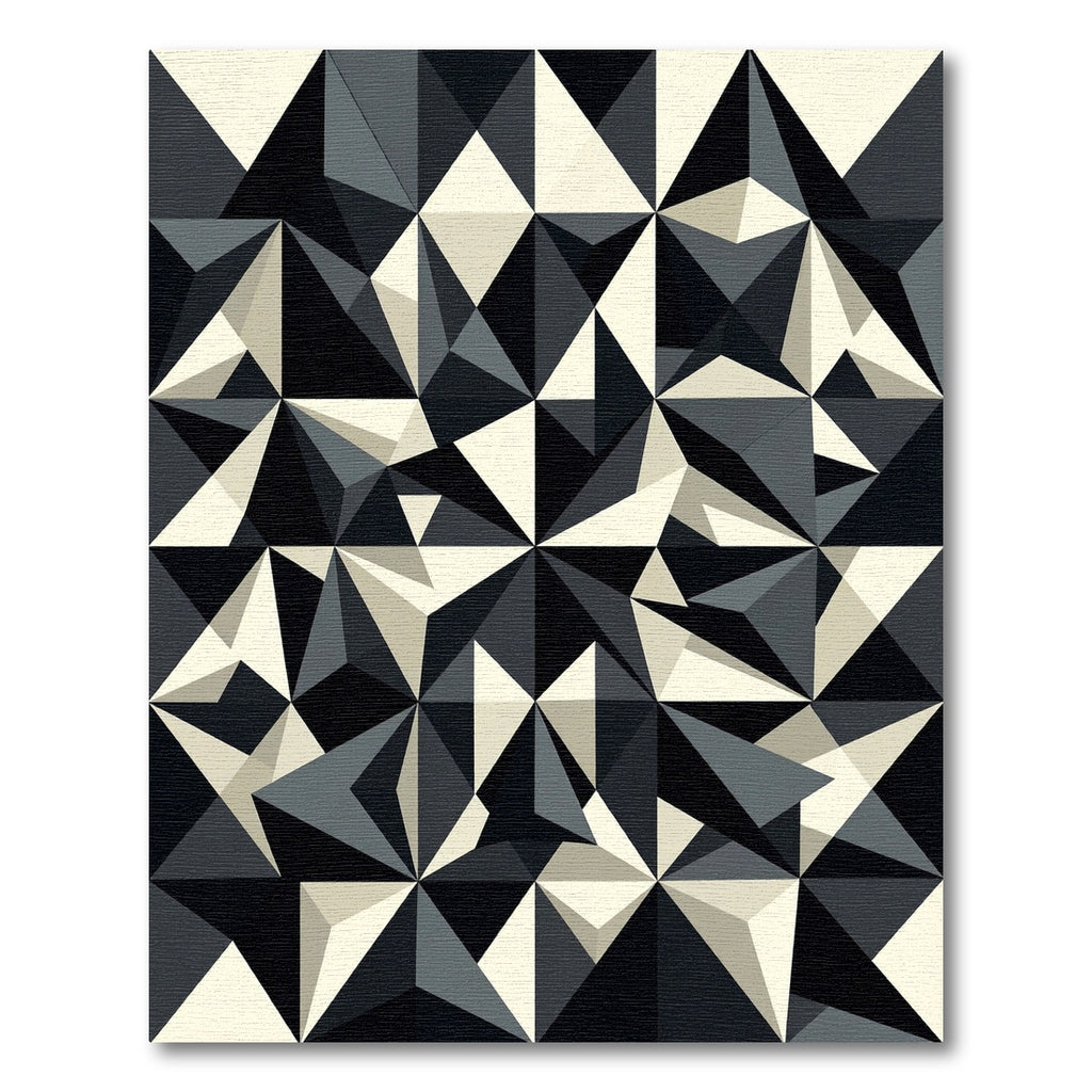 Modern Monochromatic Geometric Triangles Rug