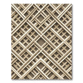 Beige Geometric Intersecting Lattice Square Rug