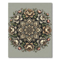 Elegant Floral Peony Mandala Medallion Rug