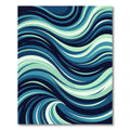 Flowing Aqua Teal Wave Abstract Rug