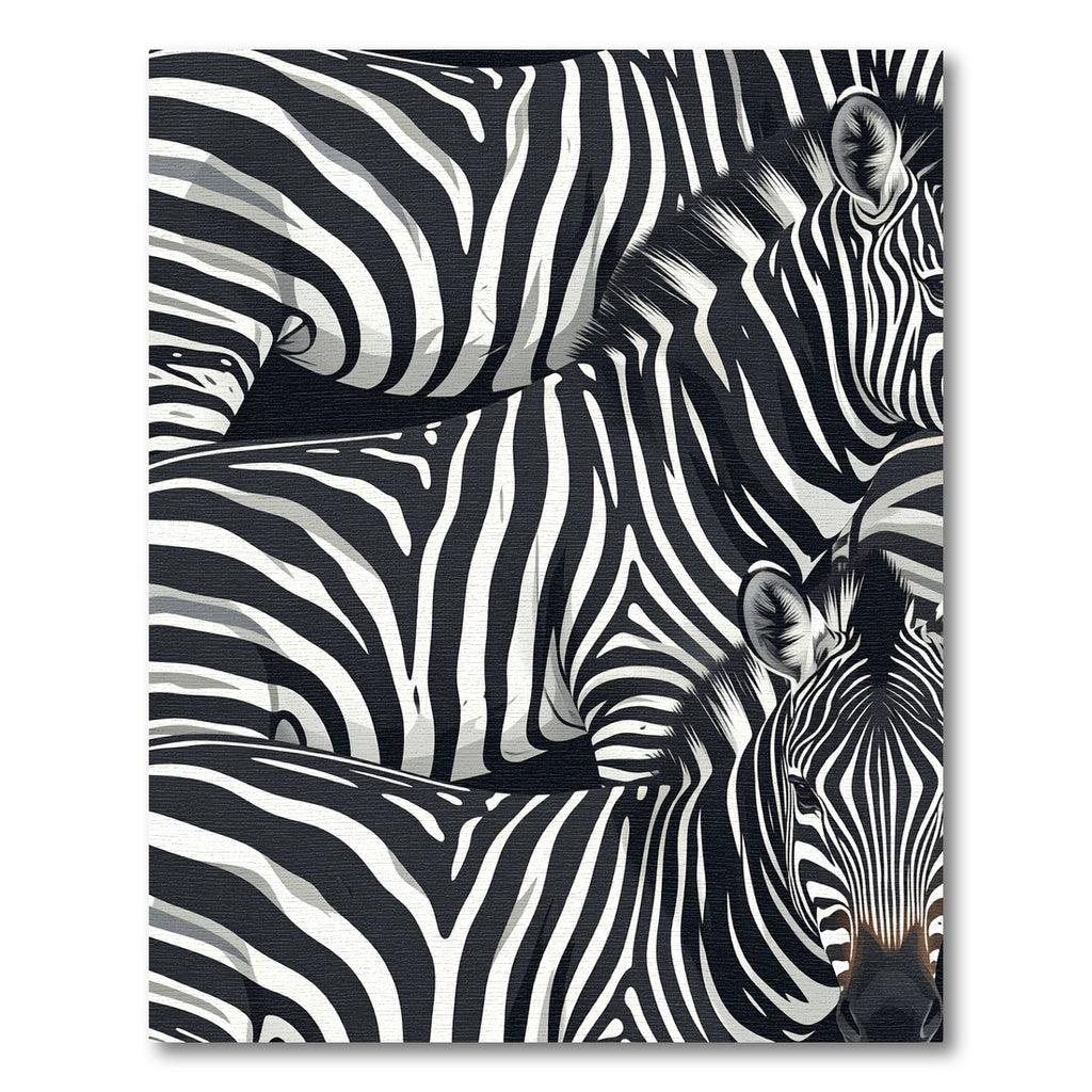 Bold Black White Zebra Stripe Collage Rug