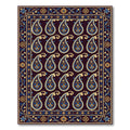 Midnight Blue Golden Paisley Tapestry Rug