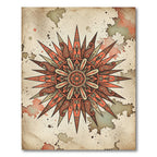 Terracotta Paisley Sunburst Medallion Rug