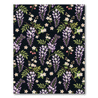 Floral Wisteria Bloom Dark Background Rug