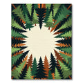 Earthy Pine Forest Radial Woodland Rug