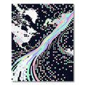 Iridescent Pixelated Abstract Rainbow Wave Rug