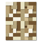 Earthy Tone Geometric Blocks Overlay Rug