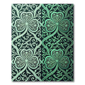 Intricate Emerald Clover Scrollwork Rug