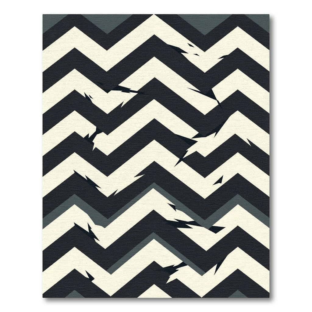 Monochromatic Jagged Chevron Fragments Rug