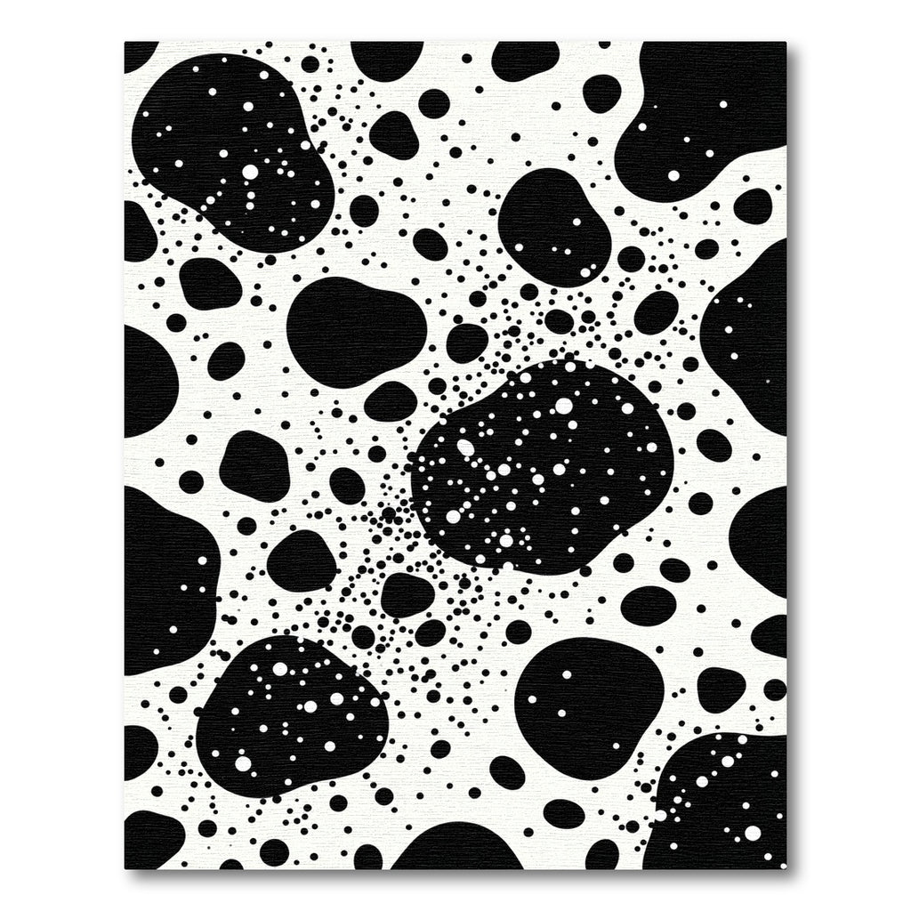 Abstract Black White Dot Splash Rug