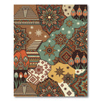Geometric Star Mandala Earthy Patchwork Rug