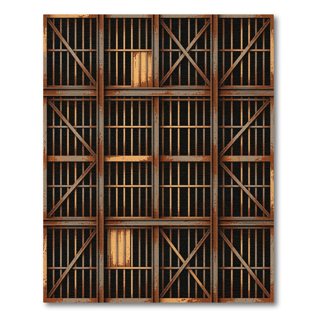 Rustic Grungy Metal Grate Rug