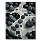 Monochromatic Zen Garden Stones Rug
