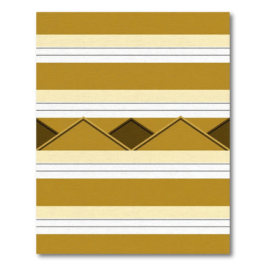 Golden Ochre Horizontal Stripe Geometric Rug
