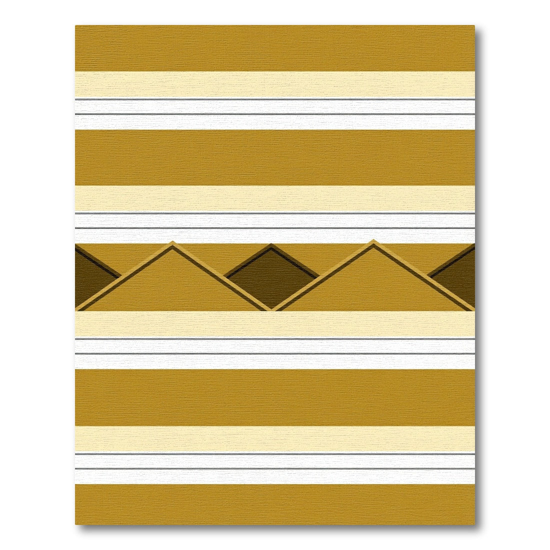 Golden Ochre Horizontal Stripe Geometric Rug