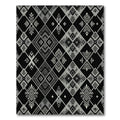 Bold Black Tribal Diamond Rug