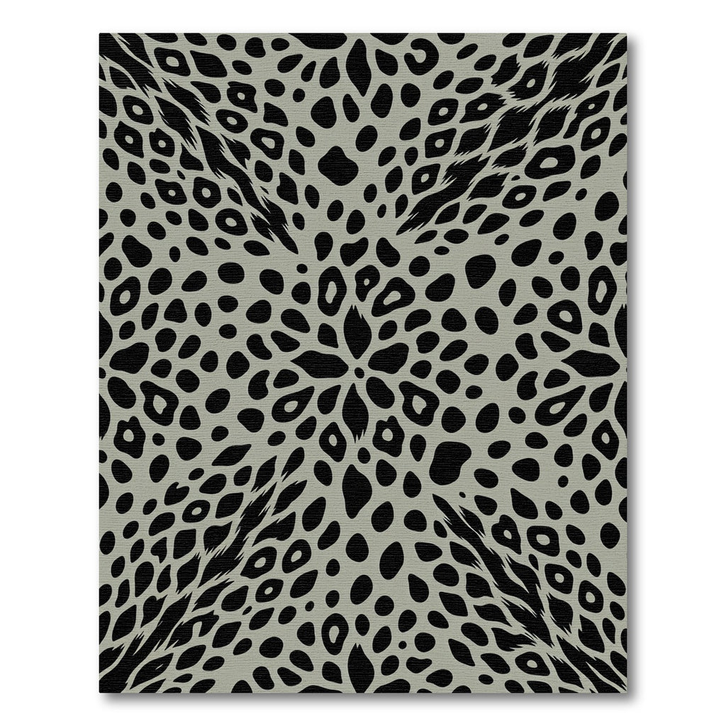 Gray Black Animal Spots Medallion Rug