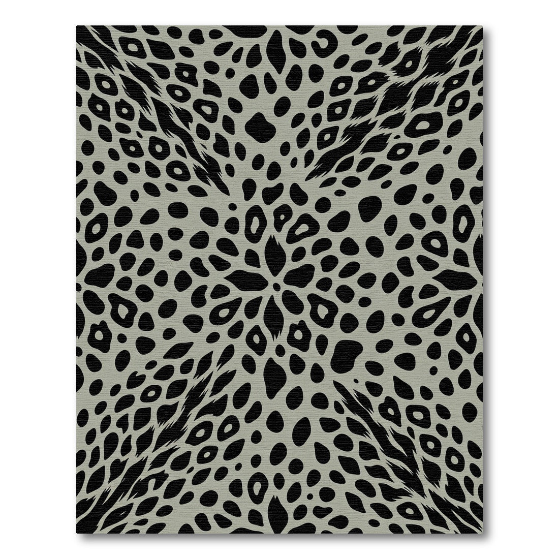 Gray Black Animal Spots Medallion Rug