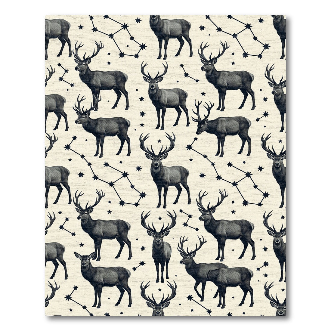 Celestial Forest Stag and Constellation Rug