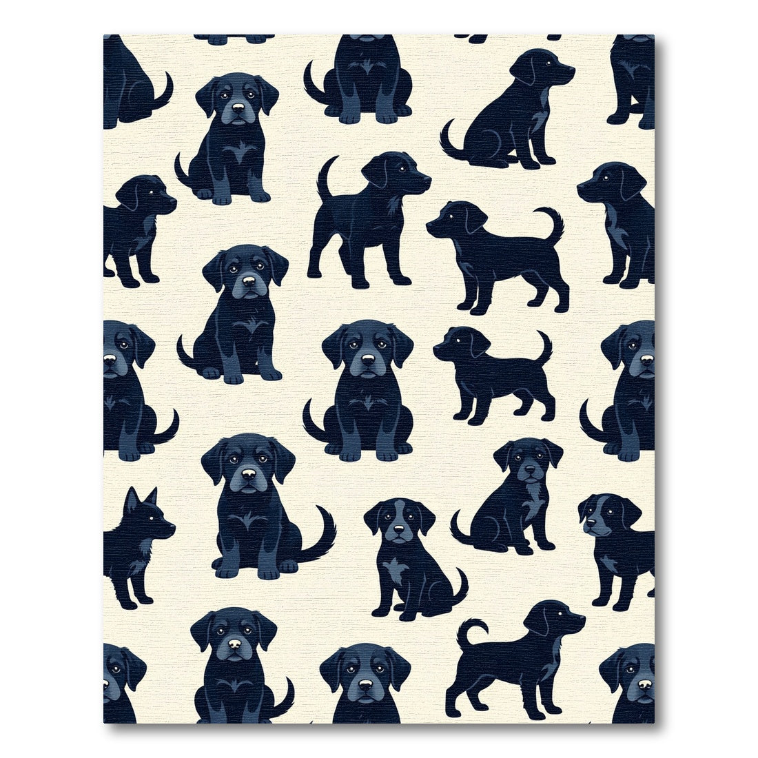 Charming Black Labrador Puppy Surface Rug
