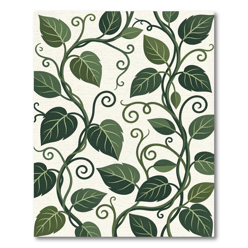 Lush Emerald Vine Leaf Wallpaper Rug