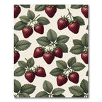 Botanical Strawberry Vines with Green Leaves Rug