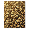 Golden Ornate Foliage Swirls on Bronze Rug