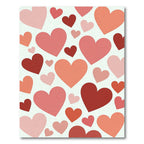 Romantic Pastel Hearts Scattered Art Rug