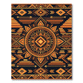Geometric Solar Radiance Amber Sun Rug