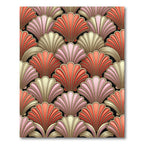 Art Deco Fan Shell Coral Gold Rug