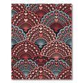 Coral Pink Heart Fan Arrangement Rug