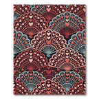 Coral Pink Heart Fan Arrangement Rug
