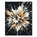 Abstract Cream and Espresso Ink Splash Rug