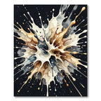 Abstract Cream and Espresso Ink Splash Rug