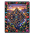 Golden Fish Oasis Sunset Medallion Rug