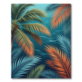 Lush Tropical Palm Leaf Sunset Aura Rug